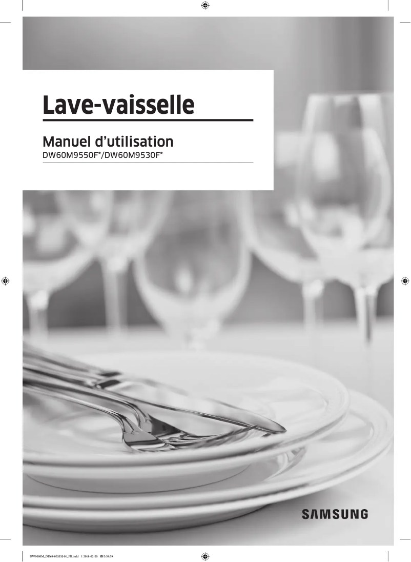 Page 1 de la notice Manuel utilisateur Samsung DW60M9550FS