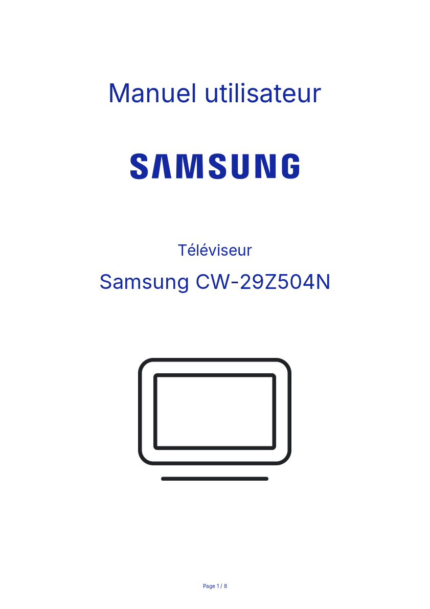Image de la première page du manuel de l'appareil CW-29Z504N