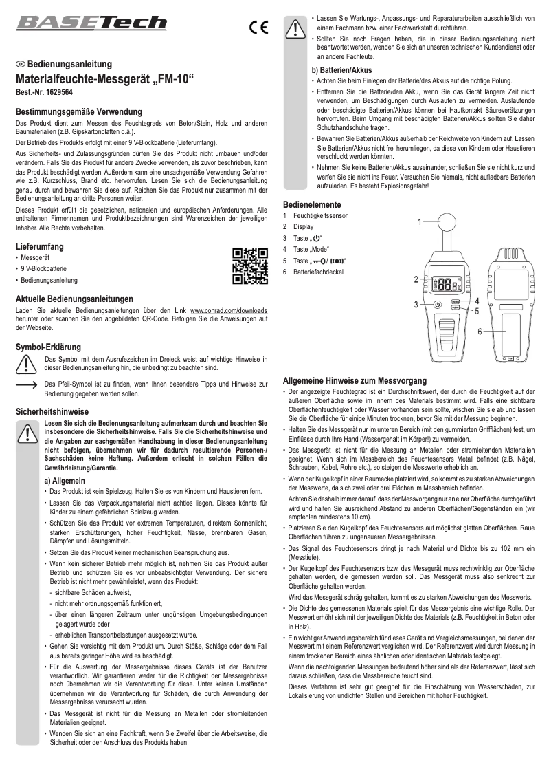 Página 1 del manual Manual de usuario BaseTech FM-10