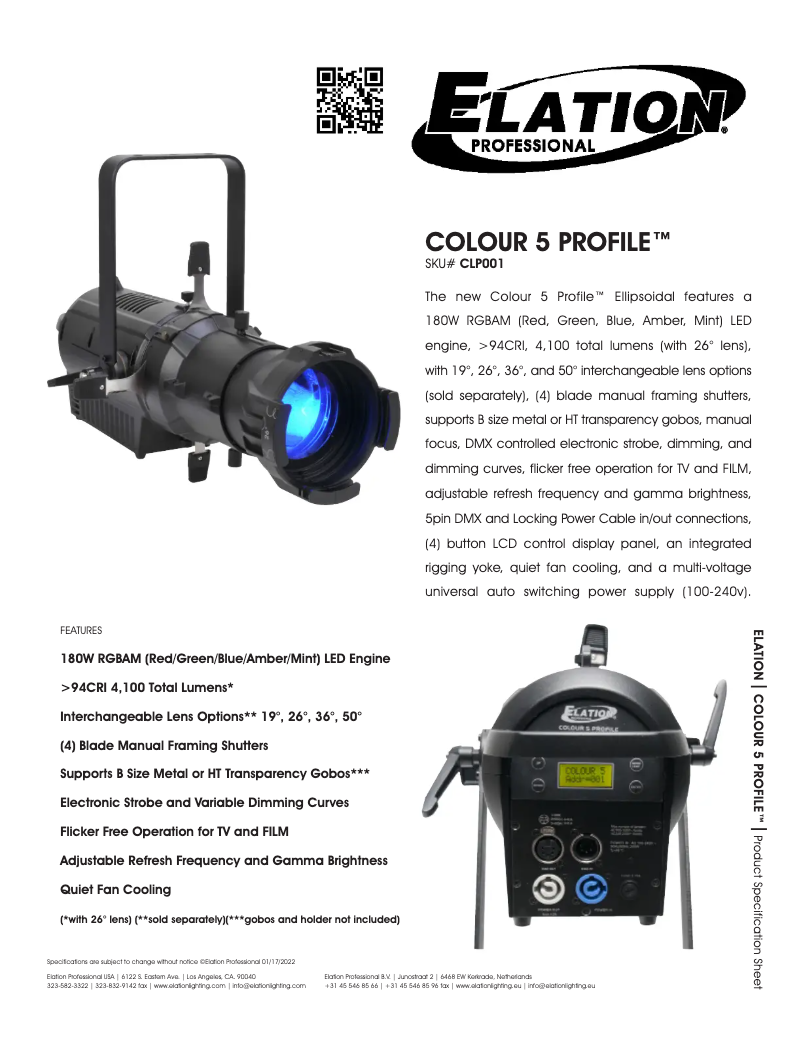 Image de la première page du manuel de l'appareil Colour 5 Profile