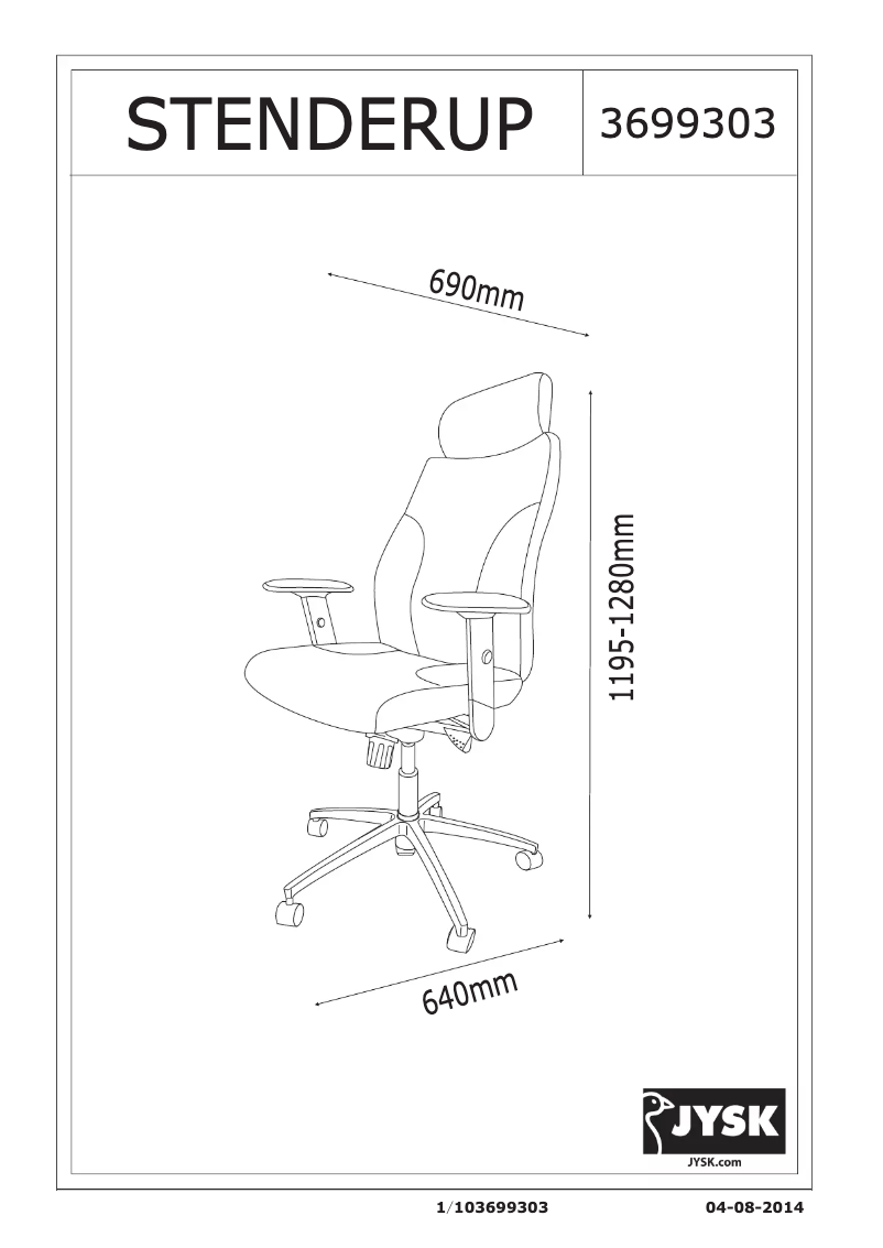 Page 1 de la notice Manuel utilisateur JYSK Stenderup