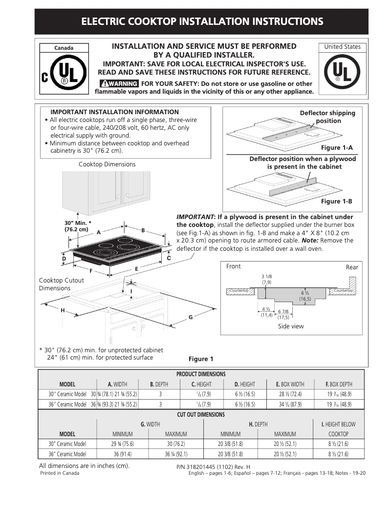 Page n°1 - Guide d'installation Electrolux EW30CC55GW