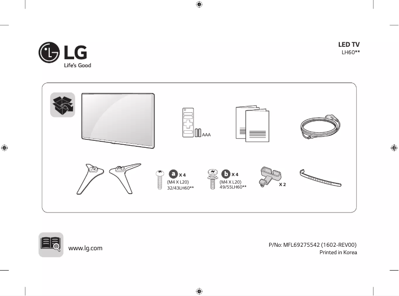Image de la première page du manuel de l'appareil 32LH604B