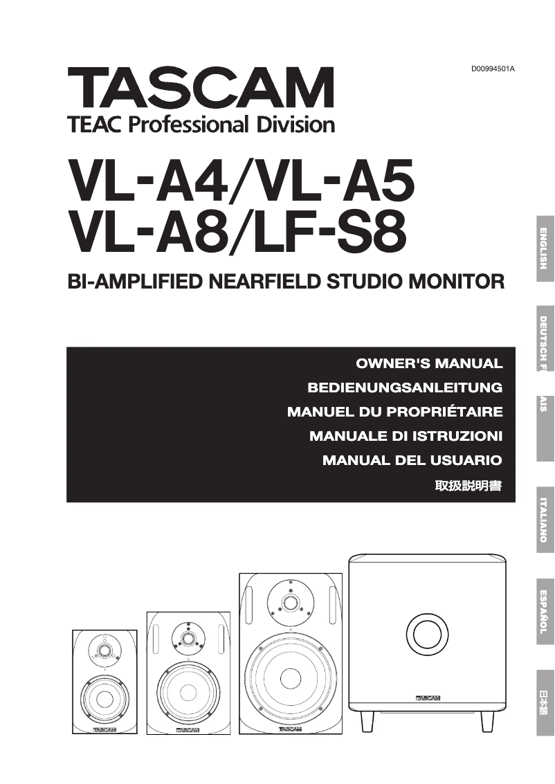 Page n°1 - Manuel utilisateur Tascam VL-A4