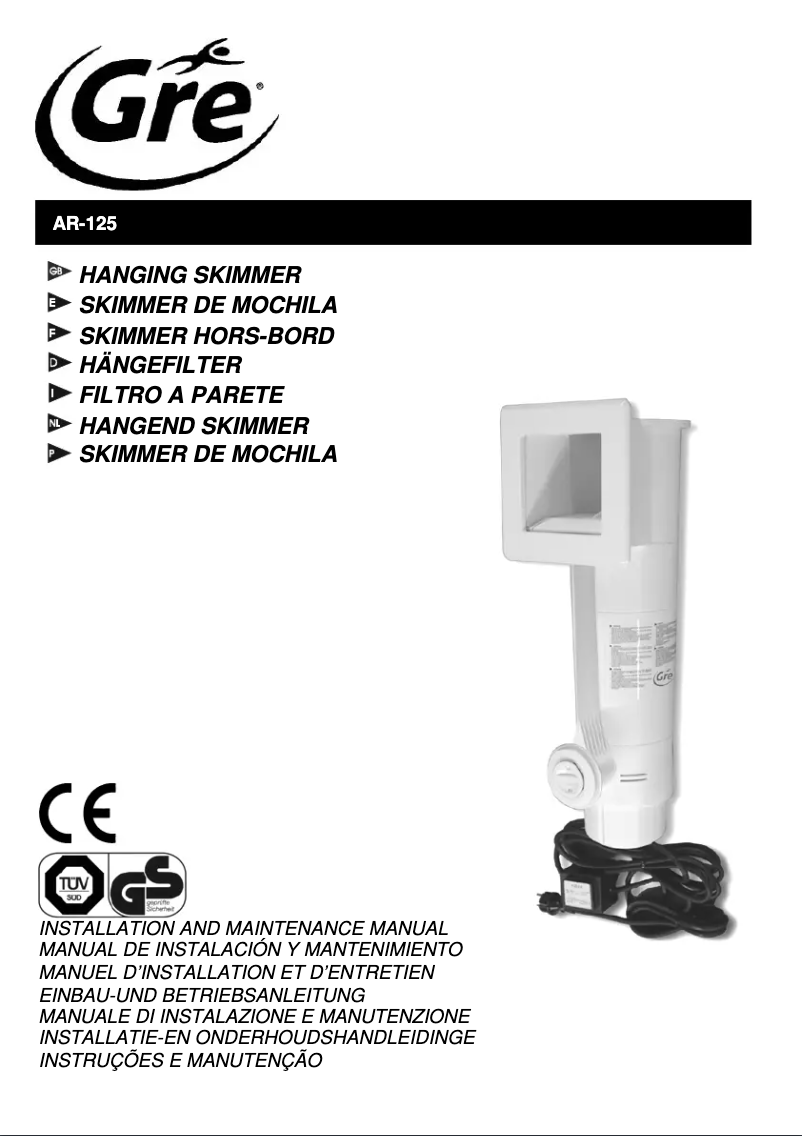 Page 1 de la notice Manuel utilisateur Gre AR125