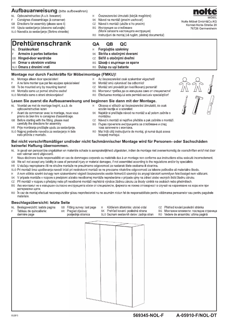 Page 1 de la notice Manuel utilisateur Nolte Luzern