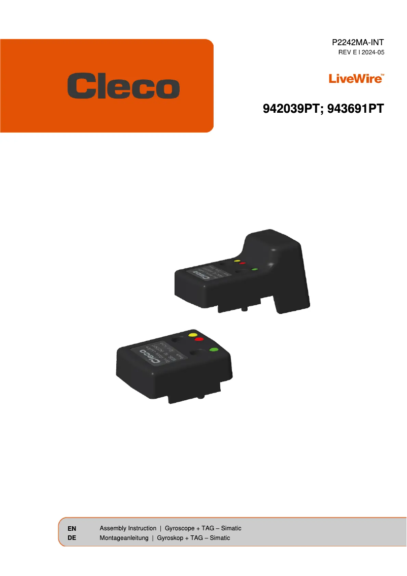 Página 1 del manual Instrucciones / montaje Cleco 17BPYPB05Q