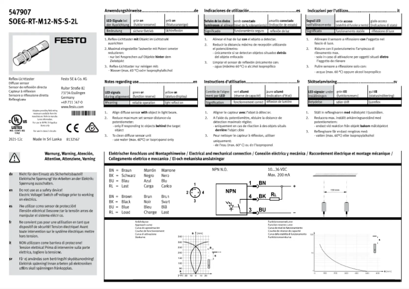 Page n°1 - Manuel utilisateur Festo SOEG-RT-M12-NS-S-2L