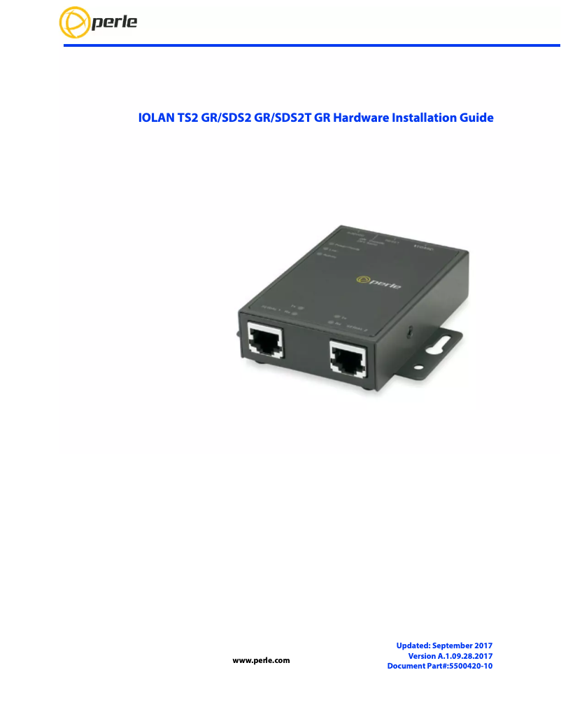 Page 1 de la notice Manuel utilisateur Perle IOLAN SDS2T