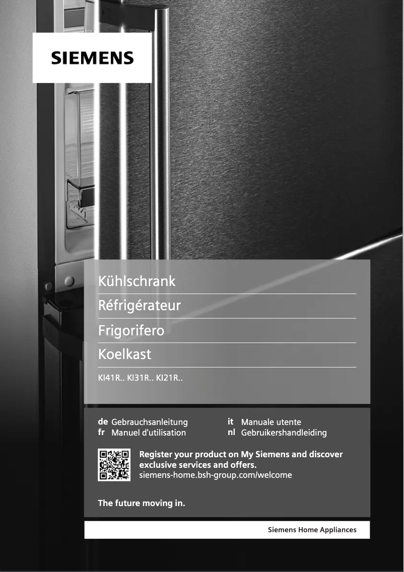 Page n°1 - Manuel utilisateur Siemens KBG31RVFE0