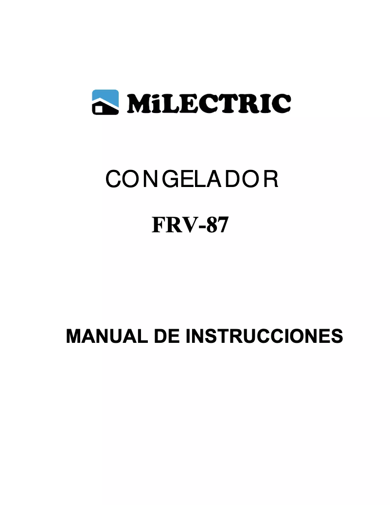 Página 1 del manual Manual de usuario Milectric FRV-87