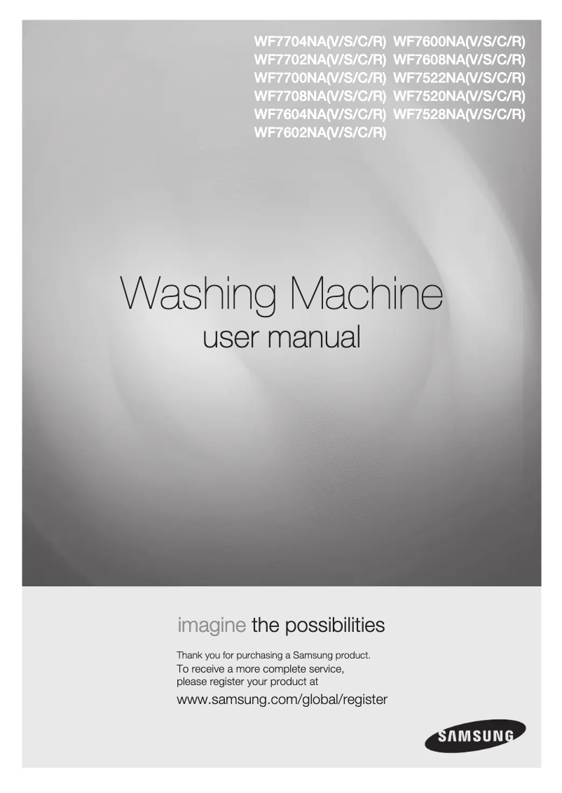 Page n°1 - Manuel utilisateur Samsung WF7604NAW