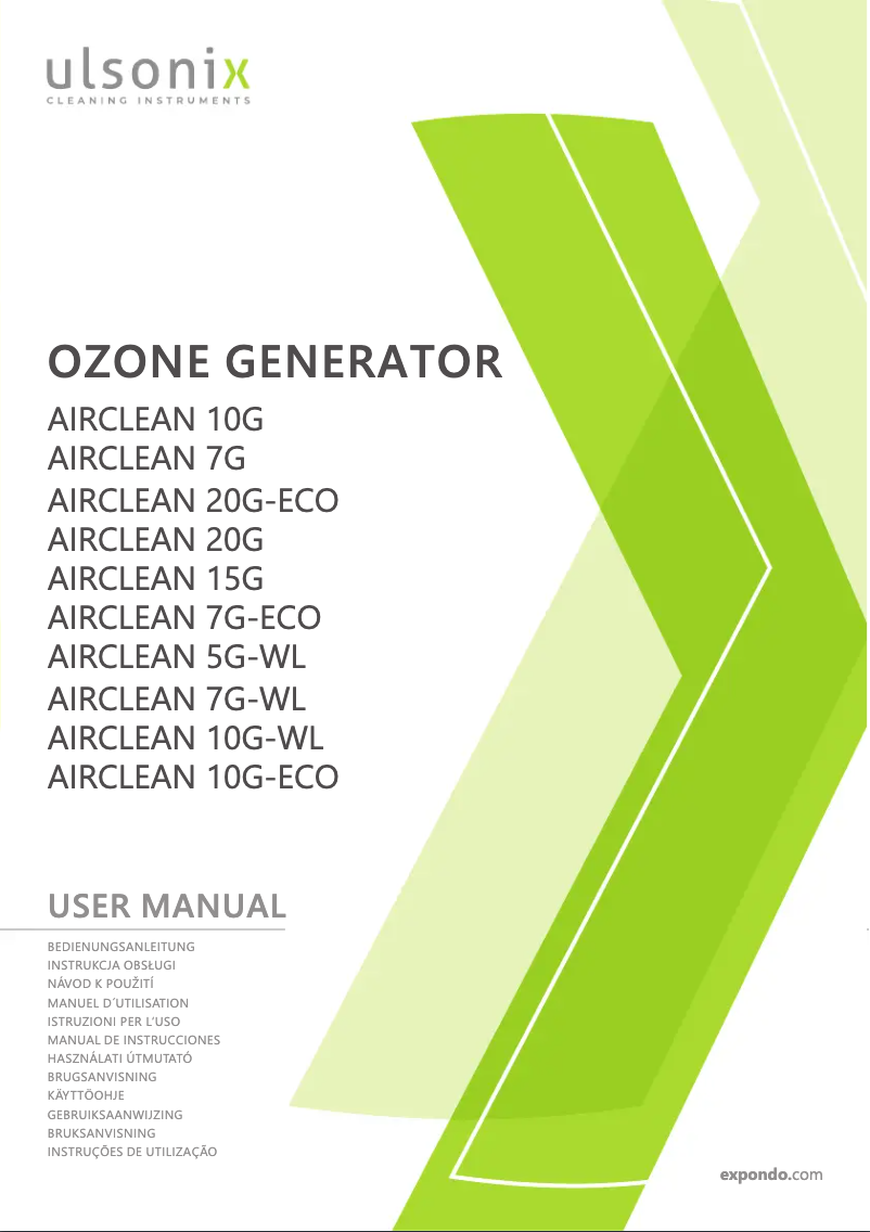 Page n°1 - Manuel utilisateur Ulsonix AIRCLEAN 20G-ECO
