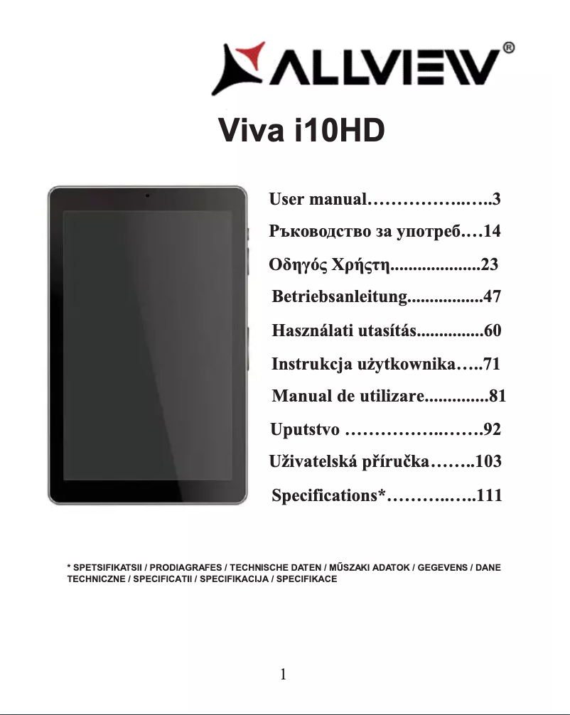 Page n°1 - Manuel utilisateur Allview Viva i10HD
