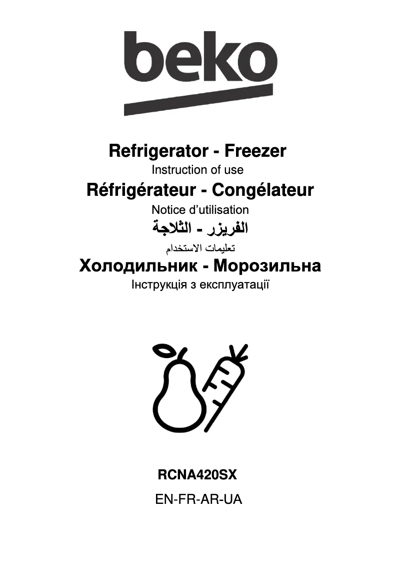 Page n°1 - Manuel utilisateur Beko RCNA420SX