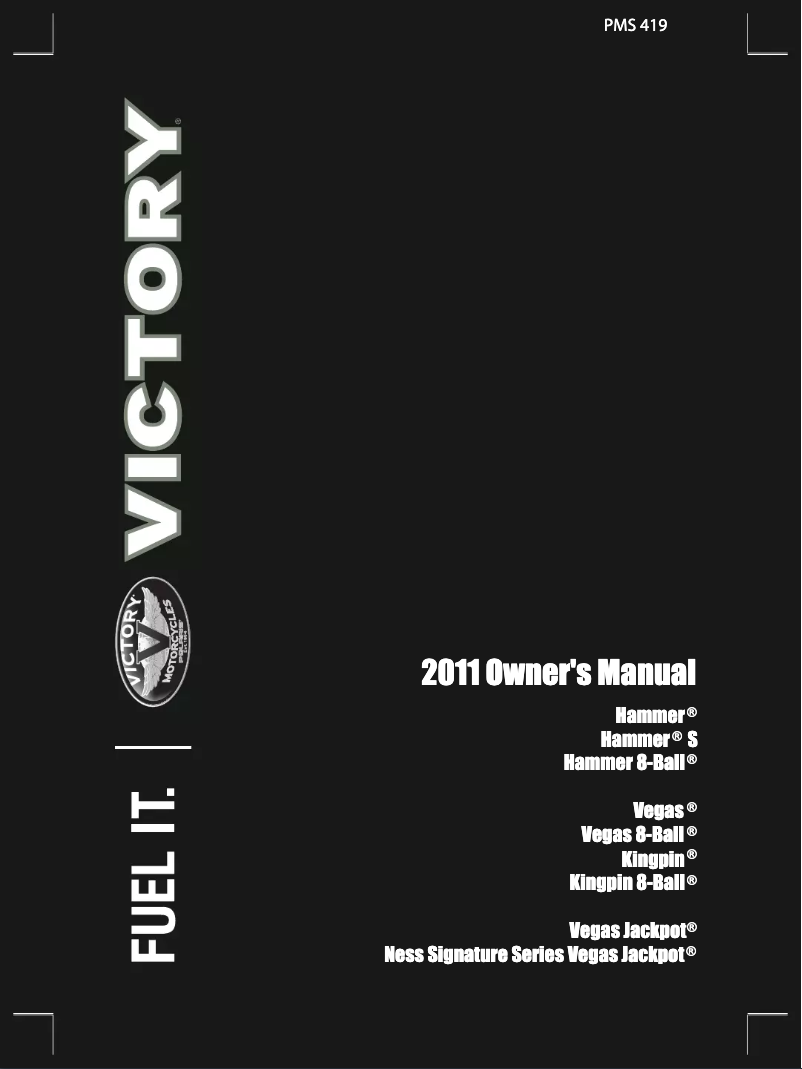 Page n°1 - Manuel utilisateur Victory Hammer 8-Ball (2011)
