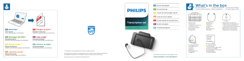 Page 1 de la notice Manuel utilisateur Philips SpeechExec Basic Transcribe LFH4622