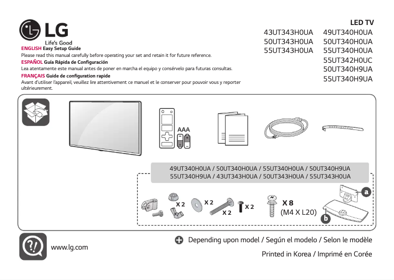 Page 1 of the manual User Manual LG 55UT340H9UA