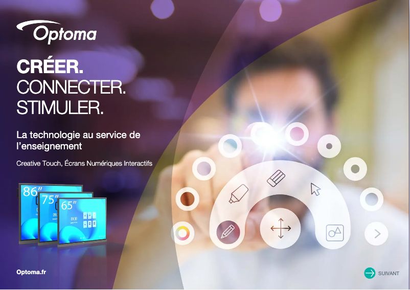 Page 1 de la notice Fiche technique Optoma Interactive Flat Panel