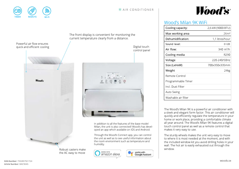 Image de la première page du manuel de l'appareil WAC904G