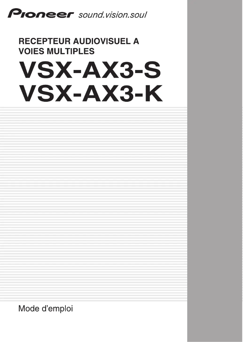 Page n°1 - Manuel utilisateur Pioneer VSX-AX3-S