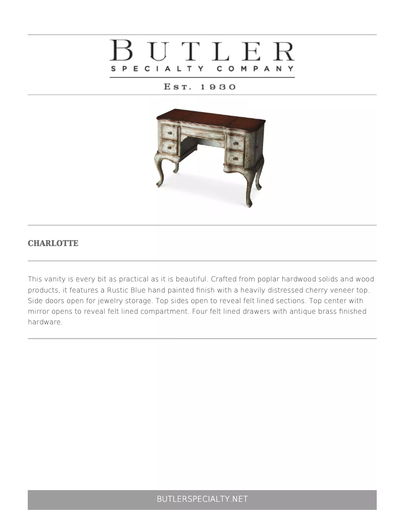 Page 1 de la notice Manuel utilisateur Butler Charlotte