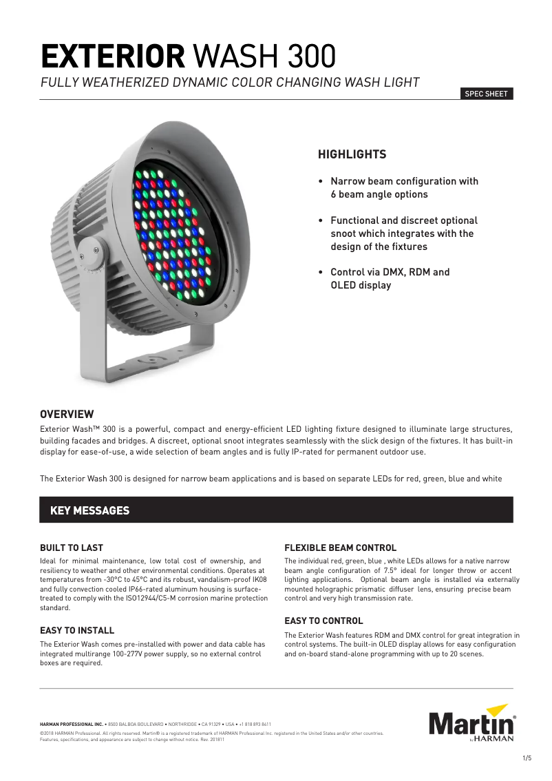 Page n°1 - Fiche technique Martin Exterior Wash 300