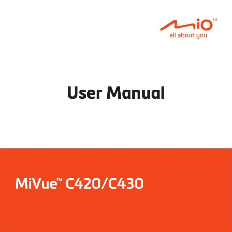 Image de la première page du manuel de l'appareil MiVue C420
