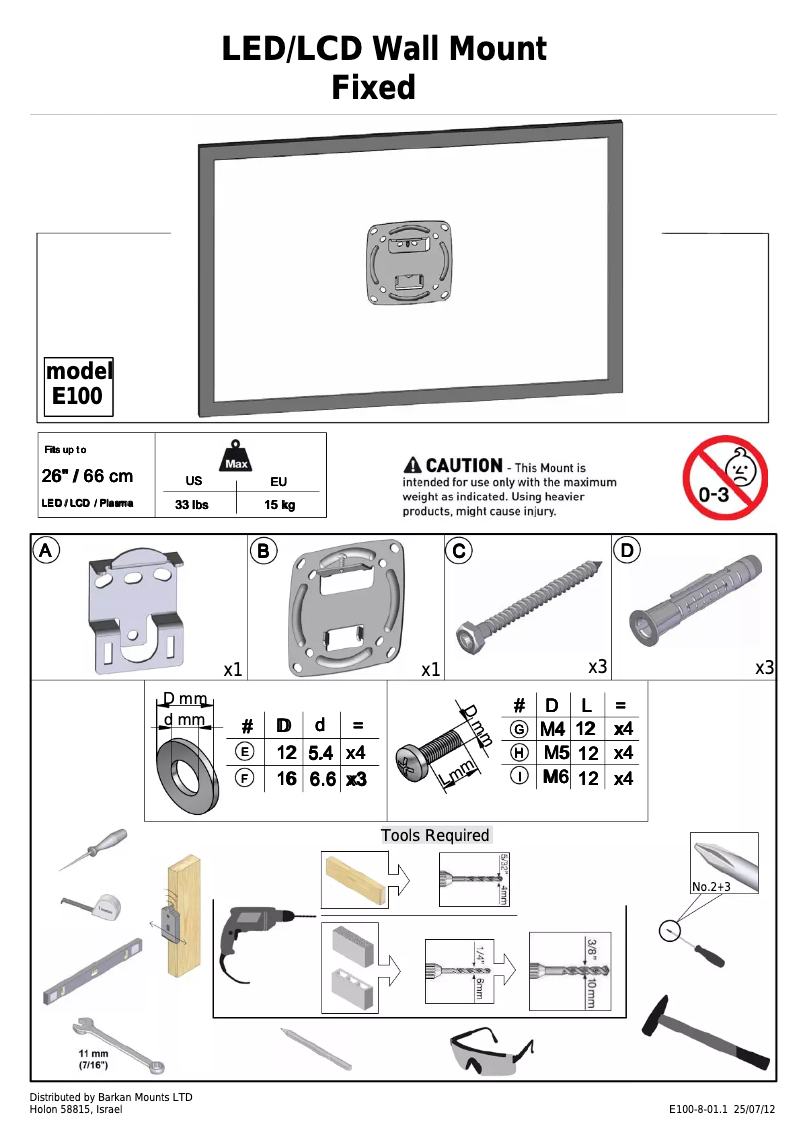 Page n°1 - Manuel utilisateur Barkan E100