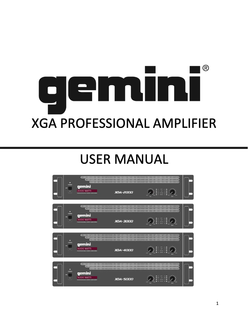 Page n°1 - Manuel utilisateur Gemini XGA-3000