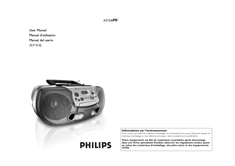 Page n°1 - Manuel utilisateur Philips AZ1226