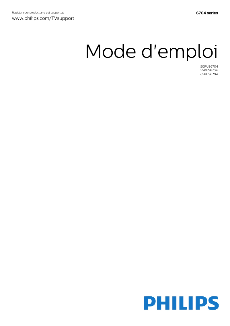 Page n°1 - Manuel utilisateur Philips 65PUS6704