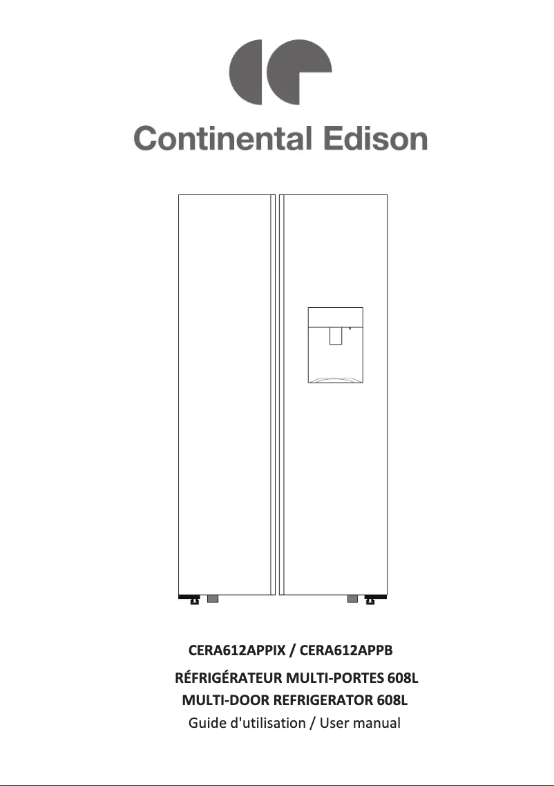 Page n°1 - Manuel utilisateur Continental Edison CERA612APPB