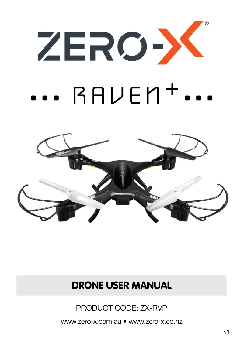 Page 1 de la notice Manuel utilisateur Zero-X Raven+