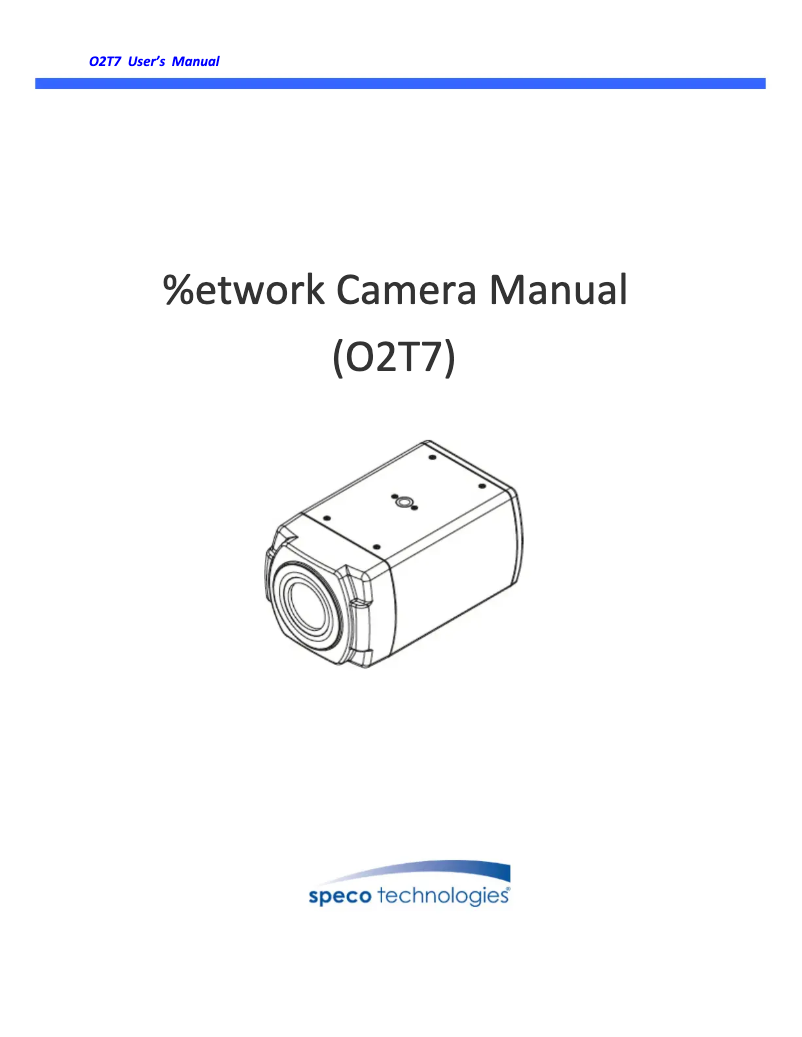 Page 1 de la notice Manuel utilisateur Speco Technologies O2T7