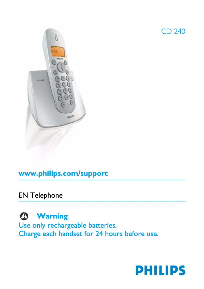 First page image of the manual for CD2403S