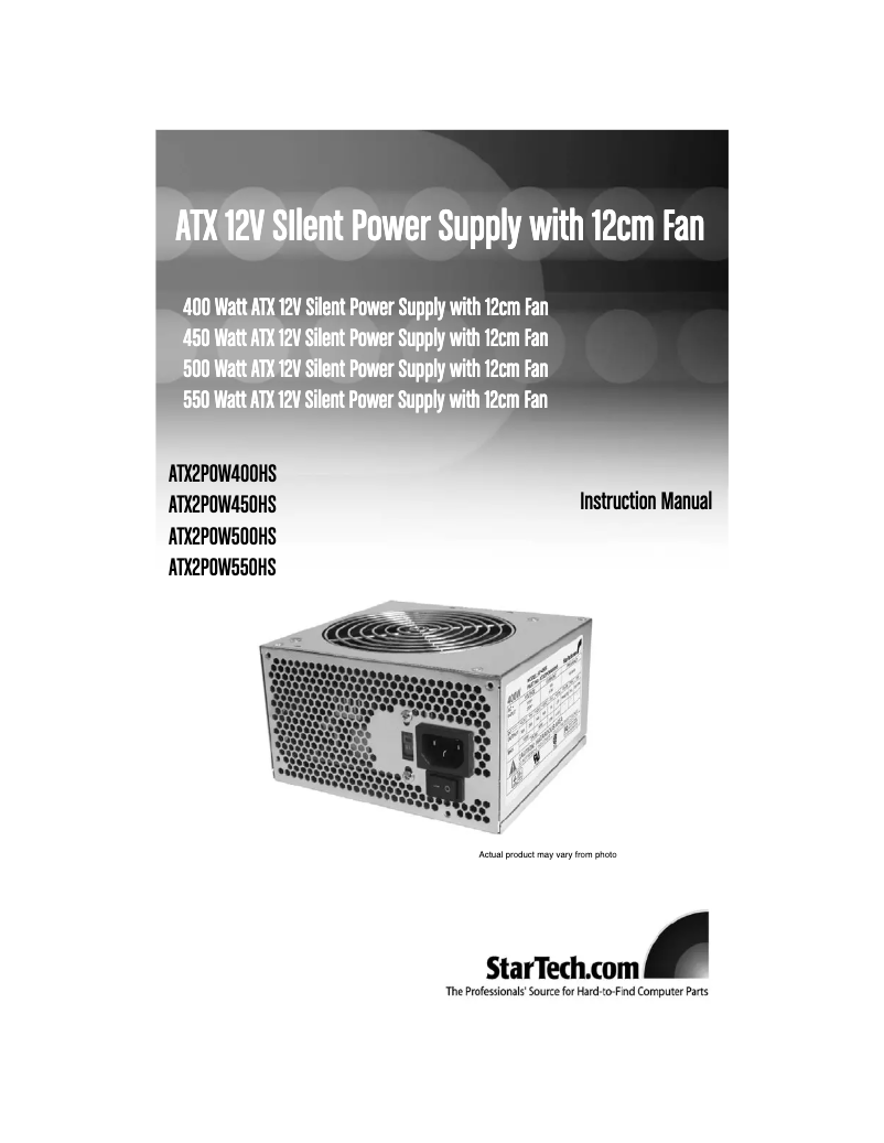 Image de la première page du manuel de l'appareil ATX2POW500HS