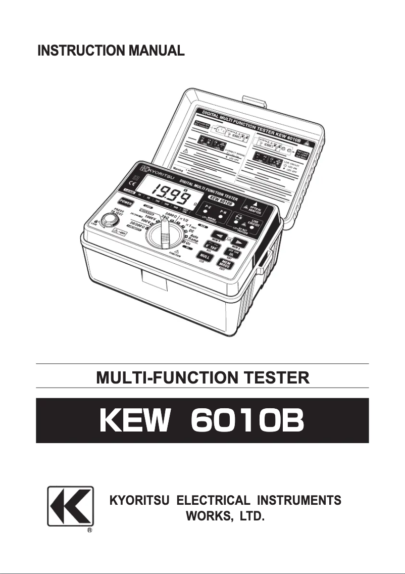 Image de la première page du manuel de l'appareil KEW 6010B