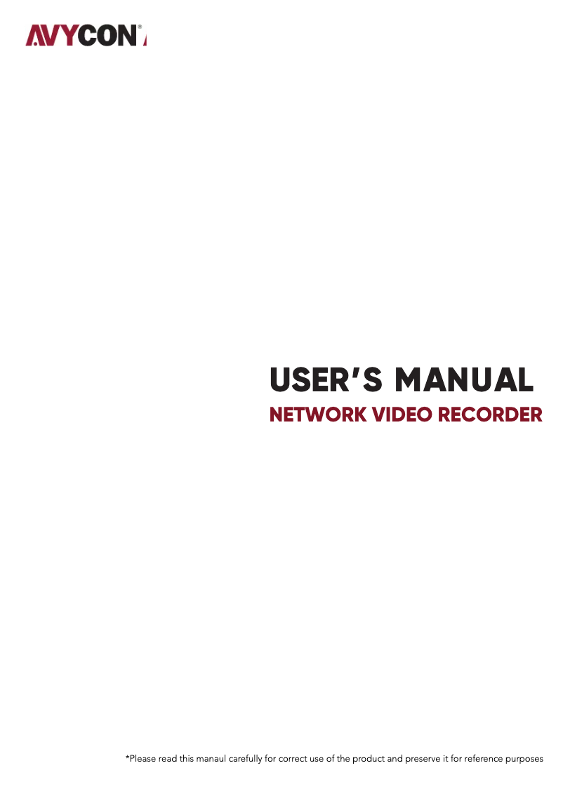 Page n°1 - Manuel utilisateur Avycon AVR-HN564E2N