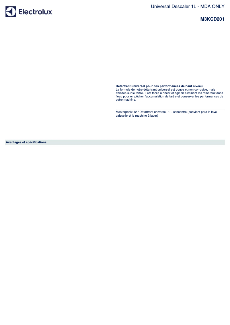 Page 1 de la notice Manuel utilisateur AEG M3KCD201