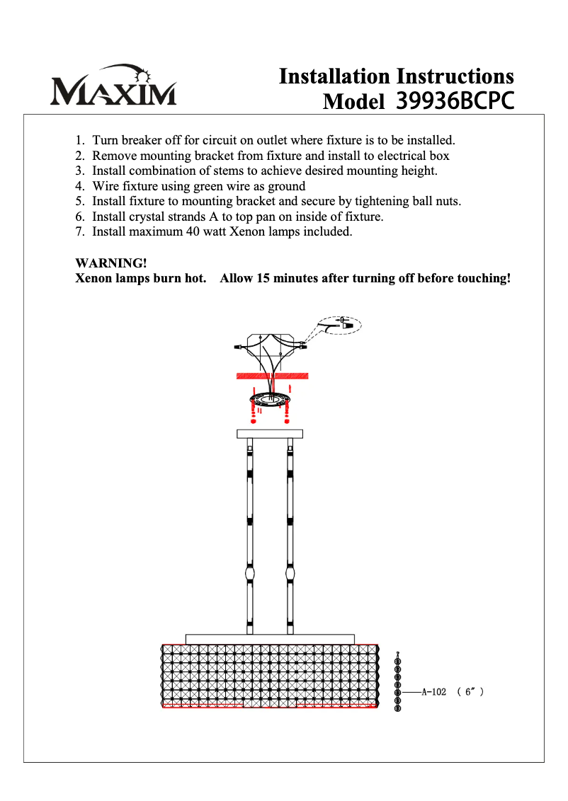 Page 1 de la notice Manuel utilisateur Maxim Vision 39936BCPC