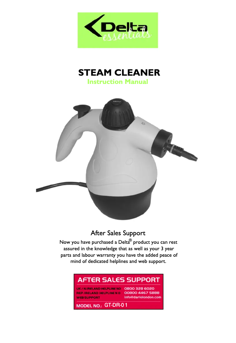 Página 1 del manual Manual de usuario Delta GT-DR-01