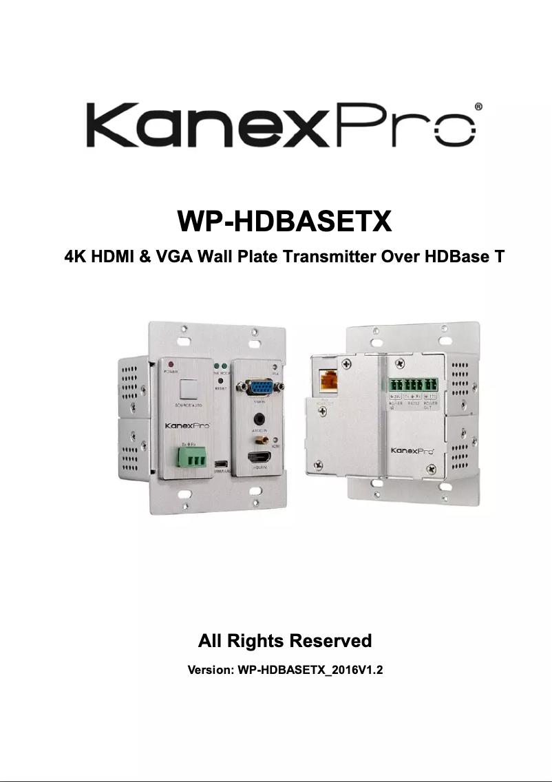 Image de la première page du manuel de l'appareil WP-HDBASETX