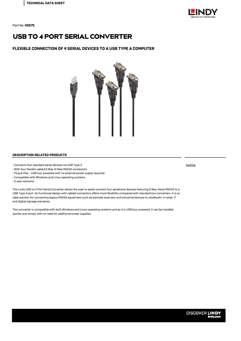 Page n°1 - Manuel utilisateur Lindy 42675