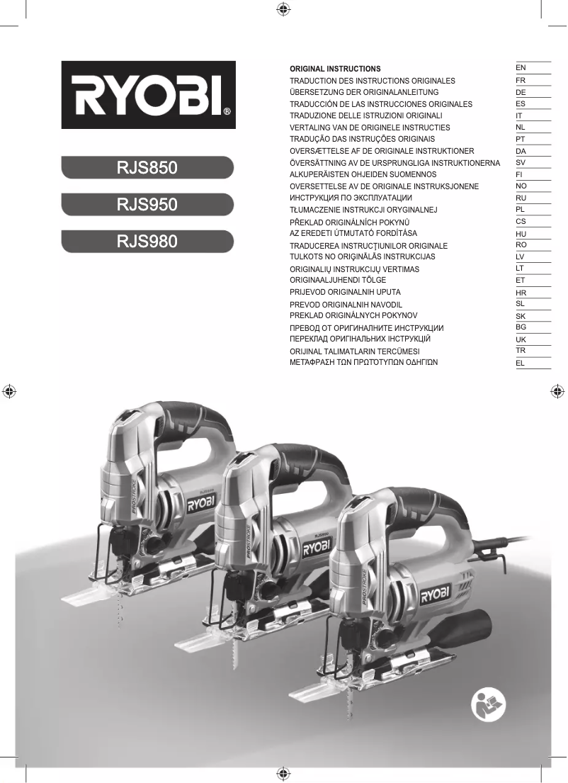 Page n°1 - Manuel utilisateur RYOBI RJS850KA5