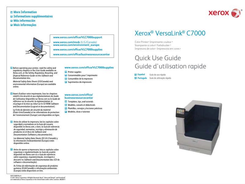 Page n°1 - Manuel utilisateur Xerox VersaLink C7000