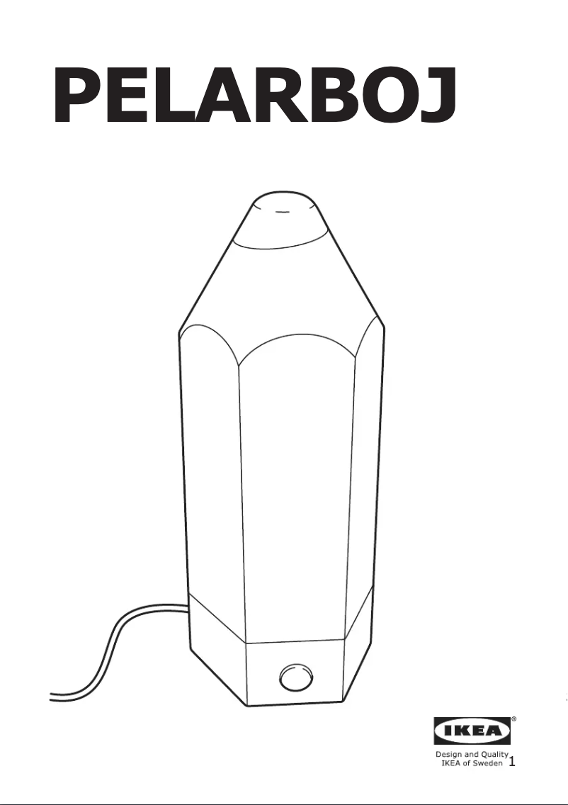 Image de la première page du manuel de l'appareil PELARBOJ