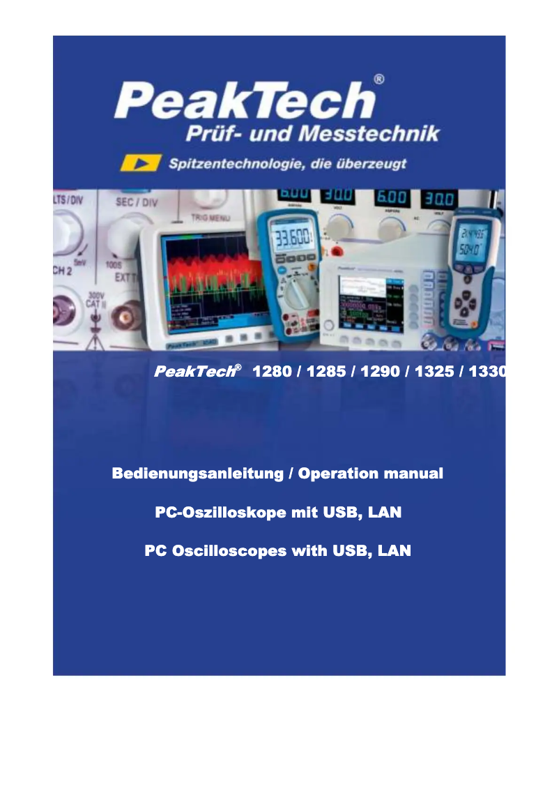 Page 1 de la notice Manuel utilisateur PeakTech 1285