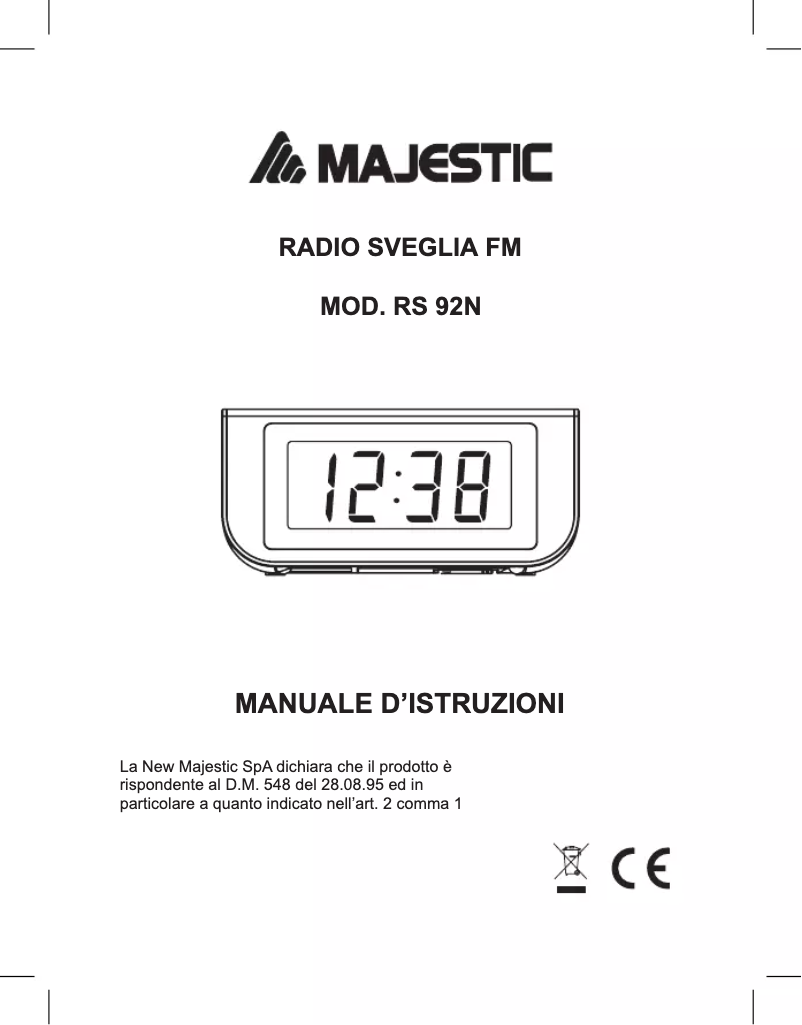 Página 1 del manual Manual de usuario Majestic RS-92N