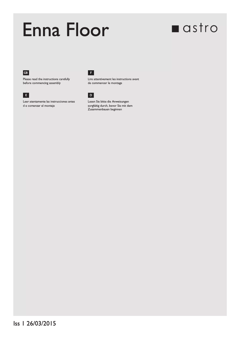 Page 1 de la notice Manuel utilisateur Astro Enna